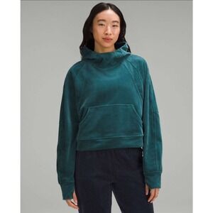 Lululemon Scuba Oversize Velvet Cord Storm Teal Corduroy Pullover Sweater XL XXL